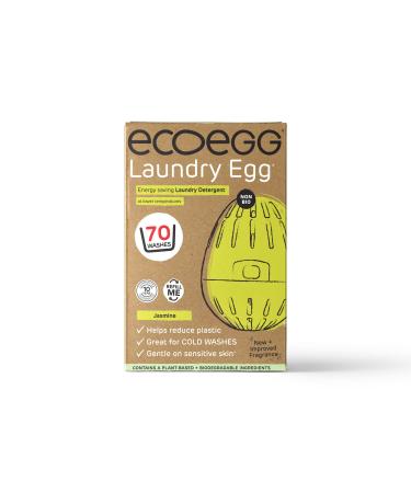Ecoegg Laundry Egg | Detergent & Fabric Conditioner Replacement | Non bio enzymes phosphates chlorine bleach | Sensitive Skin | Jasmine 70 Washes