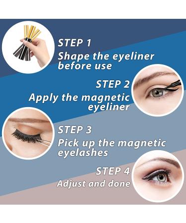 VESHELY Mink Magnetic Eyelashes Kit - 3 Pairs Reusable 3D5D Faux Lashes with Eyeliner | No Glue Needed - Buy Online on SooperMarket.com
