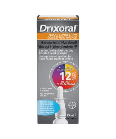 Drixoral Nasal Congestion Spray Soothes and Moisturizes Dry and Irritated Nasal Passages 25ml