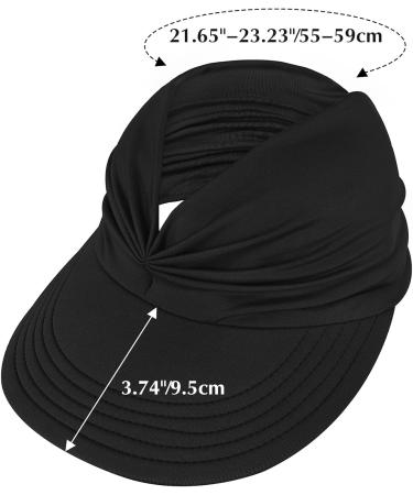 Komorebi Women's UV Protection Sun Hat with Wide Brim and Ponytail Opening - Black, One Size - Buy Online on SooperMarket.com