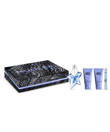 Mugler Angel Eau de Parfum - Women's Perfume Gift Set ($215 Value) - Ambery & Woody - Fragrance 1.6 Fl Oz 1.6 Fl Oz Lotion 1.6 Fl Oz Shower Gel 0.33 Fl Oz Travel Size Perfume