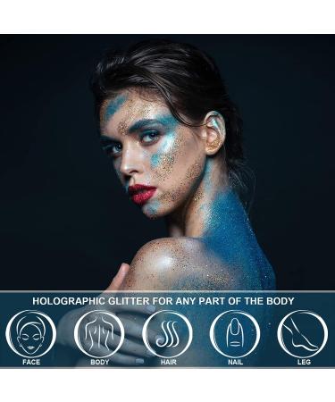 Holographic Body Glitter Gel - Long-Lasting, Waterproof Mermaid Sequins Liquid Eyeshadow in Pink 104 for Festivals and Rave Parties - Buy Online on SooperMarket.com