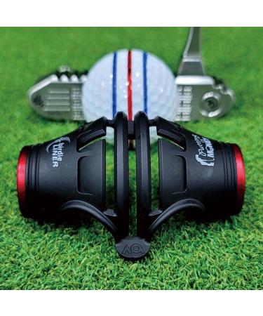 BIRDIE79 Premium Quality360-Degree+180-Degree Combined Birdie Liner Drawing Alignment Tool Kit- 360-Degree Triple 3-Line Golf Ball Marker with Gift Box Including 3 Marker Pens-Patent Pending.
