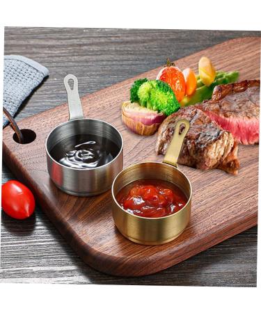 MAGICLULU 5pcs Stainless Steel Sauce Cup Sauce Container Stainless Steel Seasoning Cup Mini Condiments Food Portioner Ketchup Dipping Bowls Sauce Bowl with Handle Pinch Dip Cups Household mediumx5pcs Goldenx5pcs - Buy Online on SooperMarket.com