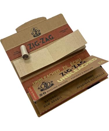 Zig-Zag - Unbleached Paper and Unbleached Tips COMBO 50 Papers and Tips in each pack Carton 24 units Size 1 1/4 100% Natural Gum Arabic No Bleach Authentic Made in France Qualit Sup rieure Since 1879 - Buy Online on SooperMarket.com