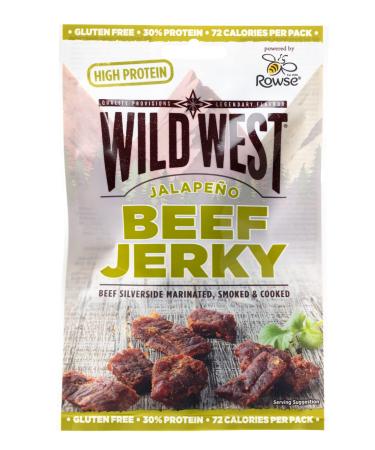 Wild West Beef Jerky 25g Jalapeno Beef Beef Jerky high protein dried meat Protein Snack Jalapeno 25 g (1 pack)