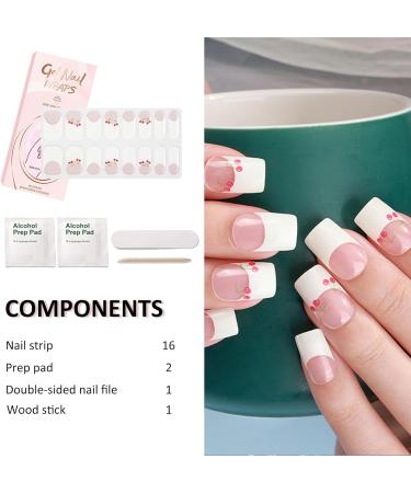 Semi Cured Gel Nail Strips Gel Nail Stickers - 16 Pcs Nail Stickers for Nail Art - Soft Self-Adhesive Gel Nail Wraps Easy Apply & Remove for Salon-Quality Manicure Kit (UV/LED Lamp Required)(BSG-0447) - Buy Online on SooperMarket.com