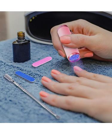 Chumia Mini UV LED Nail Lamp for Gel Nails - Portable Manicure Tool with Nail Cuticle Pusher and Files (Pink) - Buy Online on SooperMarket.com