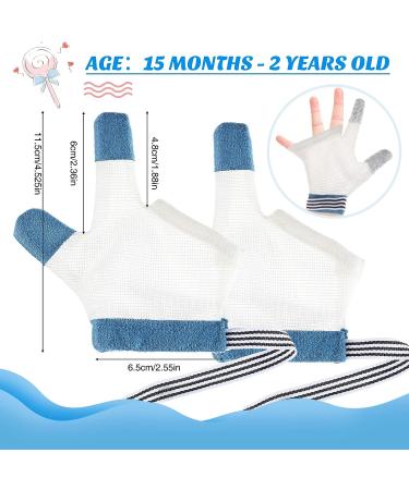 2 Pairs Baby Thumb Sucking Finger Guards | Stop Sucking Kit for 15 Months to 1 Year Old | Soft Mesh Fabric, No Scratch, Breathable Protector - Buy Online on SooperMarket.com