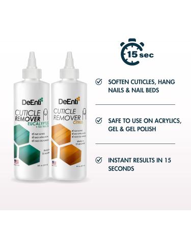 DeEnti Instant Cuticle Remover Gel - 15-Second Professional Cuticle Softener | 8oz for Hand Foot & Nail Care - Salon Quality Citrus Manicure & Pedicure Supplies - Buy Online on SooperMarket.com