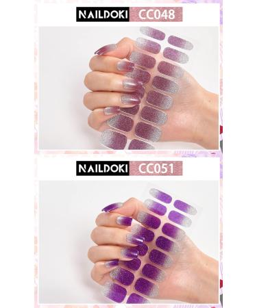 NAILDOKI Nail Stickers - 12 Sheets x 16 Pieces Full Wraps - Self-Adhesive Gel Nail Art Decals for Women and Girls - Buy Online on SooperMarket.com