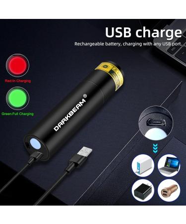DARKBEAM UV Torch 365nm Black Light Wood's lamp USB Rechargeable Blacklight LED Ultraviolet Flashlight Mini Portable Detector for Pet Urine Fluorescent Resin Curing Leak Detection 2-Pack - Buy Online on SooperMarket.com