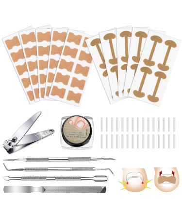 Ingrown toenails set 105pcs foot care set with toe nail correction patch/pain-free toenail smoothing strips/nail tongs/toenail file/nail slide/lifter for ingrown toenails ingrown toenail-4