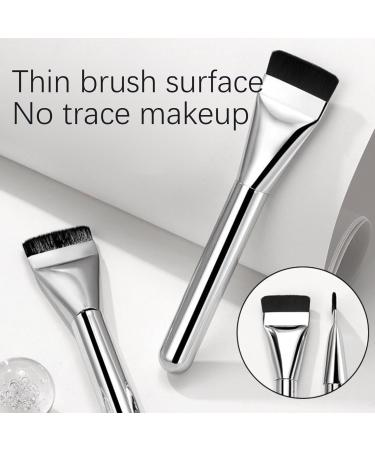 Flat Foundation Brush 5.4'' Flat Makeup Brush Thin Blade Liquid Foundation Brush Soft Bristles Contour Brush Concealer Brush for Streak-Free Coverage Natural - Buy Online on SooperMarket.com