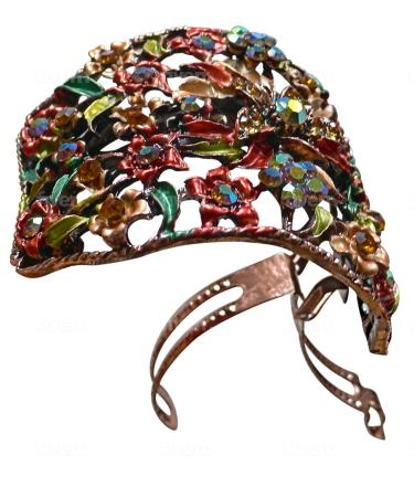 Crystal Flower Hair Holder Ponytail Barrettes Set of 3 - Blue, Rose, Brown | JCGY YY86900-5-3 - Buy Online on SooperMarket.com