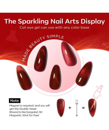 Modelones Red Gel Nail Polish 6 Colors Ruby Sparks Collection Popular Glitter Gel Polish Cat Eye Burgundy Red Sparkle Bloody Red Nail Polish Kit Art DIY Home Salon Gifts for Women - Buy Online on SooperMarket.com