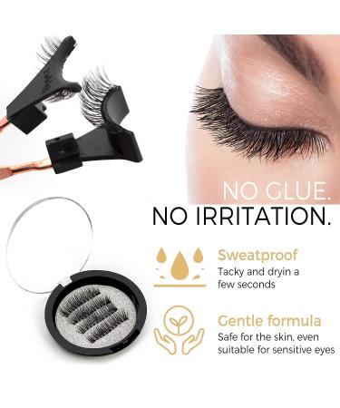 Dual Magnetic Eyelashes | Glue and Eyeliner-Free | Lightweight & Easy Wear | Best 3D Reusable Lashes with Applicator - Buy Online on SooperMarket.com