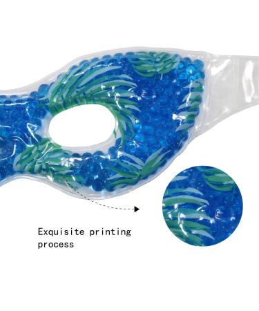 Reusable Gel Eye Mask for Puffiness & Dark Circles - Cooling Eye Ice Pack for Dry Eyes, Headache & Stress Relief (Leaves Design) - Buy Online on SooperMarket.com