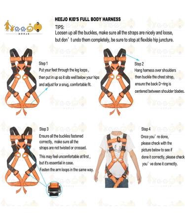 HeeJo Kids Body Youth Safety Zipline Climbing Belt - Orange (8-14 Years) - Buy Online on SooperMarket.com