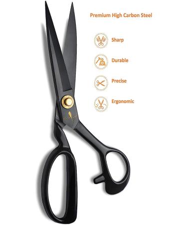 8 Inch Professional Tailor Scissors - Heavy Duty Sewing Shears for Fabric and Leather Cutting - Industrial Grade Sharp Scissors for Home, Office, Artists, and Dressmakers - Black - Buy Online on SooperMarket.com