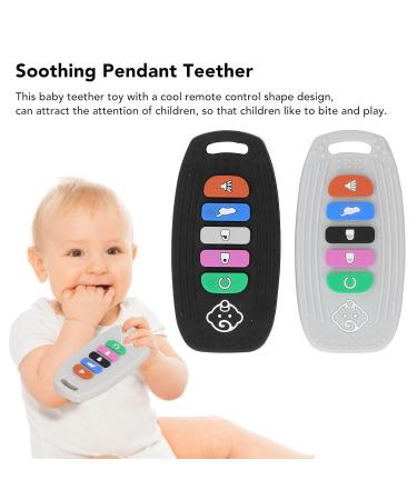 Soothing Silicone Teething Toys - 2Pcs Hanging Remote Control Shape Chew Toys 10x5cm - Buy Online on SooperMarket.com