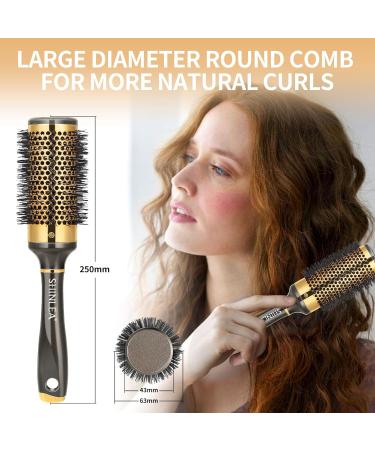 Hair Brush - SHINLEA Round Hair Brush for Blow Drying 43mm Aluminium Curly Hair brush Hairbrushes for women Professional Curling Hair Drying Styling Straightening and Shine - Buy Online on SooperMarket.com