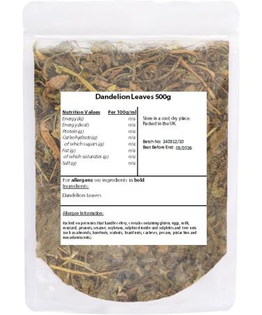 Dandelion Leaves 500g by Villa Nostrum- Dandelion Tea Dried Dandelion Loose Leaf Tea - Buy Online on SooperMarket.com
