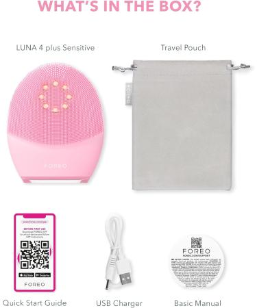 FOREO Luna 4 Plus Facial Cleansing Brush with Red LED Mask - Antiaging Face Massager for Deep Cleansing & Firming - Microcurrent Face Sculptor - Normal Skin Care - Buy Online on SooperMarket.com