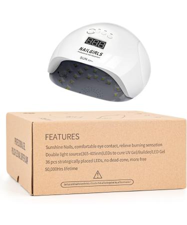 NAILGIRLS 150W UV LED Nail Lamp for Home Salon - Gel Polish Dryer with Timer Presets and Auto Sensor - White - Buy Online on SooperMarket.com