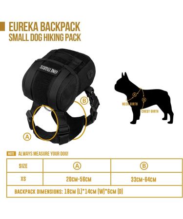 OneTigris Eureka Dog Backpack for Small Dogs - Lightweight Black XS with Poop Bag Dispenser | Ideal for Daily Hiking - International Shipping Available - Buy Online on SooperMarket.com
