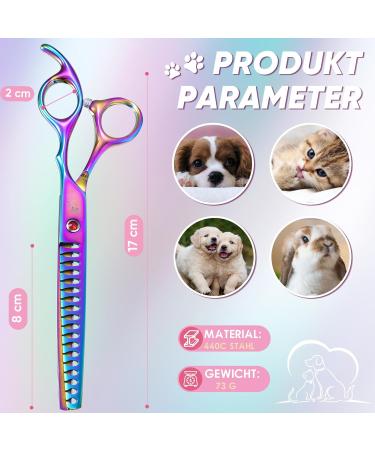 DRGSKL Chunker Scissors for Dogs - Professional Thin Blender Scissors for Medium & Large Pets - Japanese Stainless Steel 440C - Rainbow Finish - Buy Online on SooperMarket.com