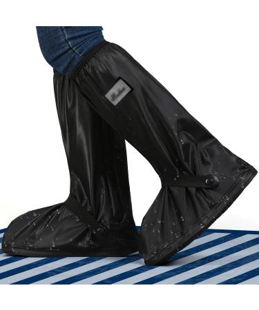 JUSPRO Waterproof Rain Boot Shoe Cover with Reflector, Non-Slip PVC Rainproof Boot Covers with Zipper for Outdoor Sports Hiking Climbing Camping Scooter Travel - 1 Pair Xl
