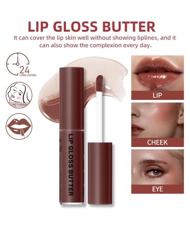 Shop Hydrating Lip Butter Gloss - 3 Colors Nourishing Tinted Lip Care Non-Sticky Long Lasting Plumper Oil | International Shipping Available - Buy Online on SooperMarket.com