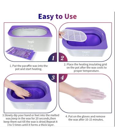 Teglu 4L Paraffin Bath for Hands & Feet | Complete Paraffin Wax Set with 1350g Wax Gloves & Brush - 200W White - Buy Online on SooperMarket.com