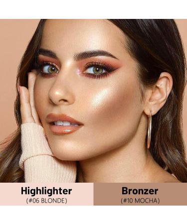 Contouring Stick Set - 2 PCs Cream Bronzer & Highlighter | Long-lasting Makeup for Face & Neck (Light Medium) - Buy Online on SooperMarket.com