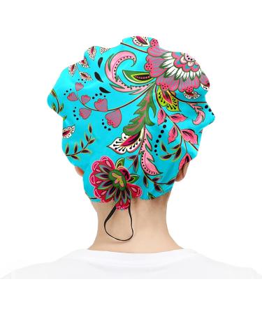MUKJHOI Adjustable Flower Leaves Working Cap for Women Men | Bouffant Hat with Sweatband - Buy Online on SooperMarket.com