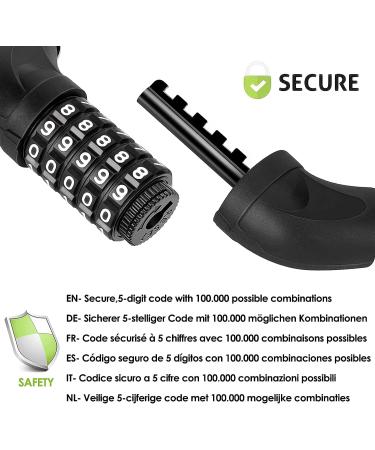 Spgood Bicycle Lock - High-Safety Combination Chain Lock with 14 Colors | Hardened Steel for Ultimate Security - Shop Now! - Buy Online on SooperMarket.com
