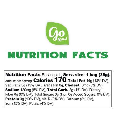 Go Raw Seeds with Sea Salt - 12 oz. Bags Box of Keto Vegan Gluten Free Organic Superfood Pumpkin Seeds - Single-Serve Snack Packs - Buy Online on SooperMarket.com