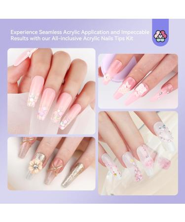 Buy SAVILAND Acrylic Nail Tips & Glue - Half Cover False Nail Tips 10 Sizes for Professional Acrylic Nails | Fast-Dry Nail Glue & Starter Kit - Buy Online on SooperMarket.com