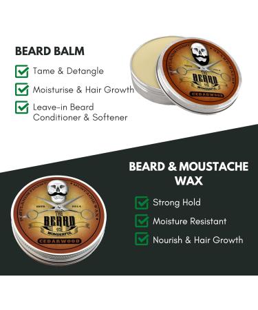 Cedarwood Beard Balm & Mustache Wax Styling Set - 30ml Balm & 15ml Wax - The Beard and The Wonderful - Buy Online on SooperMarket.com