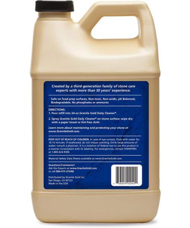 Granite Gold Daily Cleaner Refill 64oz - Streak-Free Cleaning for Natural Stone Countertops & Floors - Made in USA - Citrus Scent - Buy Online on SooperMarket.com