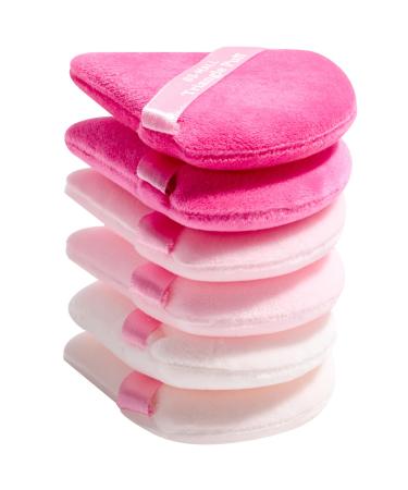 BS-MALL BS-MALL Triangle Powder Puff Face Makeup Sponge Soft Triangle Powder Puffs for Loose Powder Body Powder Cosmetic Foundation Sponge Pack of 7 (A-Pink)