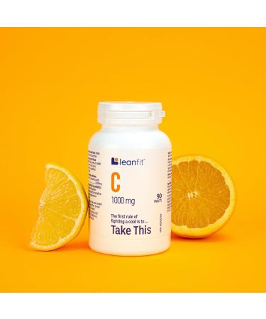 LEANFIT Vitamin C 1000mg 90 Tablets - To Fight a Cold Take This - Supports Immune Health & Provides Antioxidant Protection - Vegan Sugar-Free Non-GMO Gluten-Free - Buy Online on SooperMarket.com