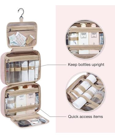 BAGSMART Travel Toiletry Bag for Women - Water-Resistant Makeup Organizer with Hanging Hook, Pink - Buy Online on SooperMarket.com