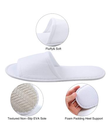 Elcoho 12 Pairs Open Toe White Spa Slippers for Spa, Party, Hotel, Travel - Unisex Men and Women - Buy Online on SooperMarket.com
