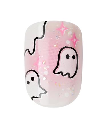 Buy KISS imPRESS Halloween Press-On Manicure - Chip Proof Smudge Proof Waterproof Pink Nails with PureFit Technology | Short Square Shape Prep Pad & Accessories - Buy Online on SooperMarket.com