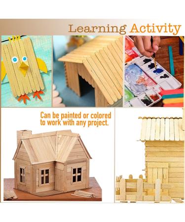 200 Pcs Natural Wooden Craft Sticks - 4.5 Ice Cream Popsicle - Food Grade, DIY Kids Crafting & Stirring - Buy Online on SooperMarket.com