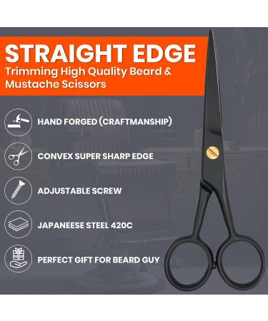 WAJEES Beard Scissors Set for Men - Mustache Scissors with Comb in Carry Pouch | Men's Facial Hair Grooming Kit - Buy Online on SooperMarket.com