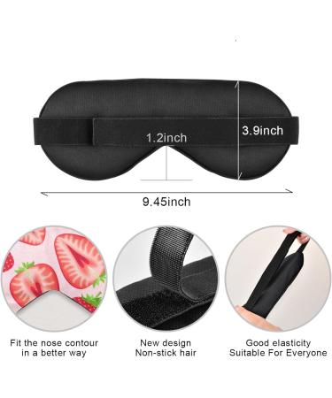 Haskirky Light Blocking Eye Mask for Men and Women - Breathable & Adjustable Travel, Yoga, Meditation, Office - Red Strawberry - Buy Online on SooperMarket.com