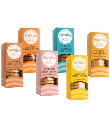 Furniss Love Biscuit Cookies Pick N Mix - Choose From 6 Flavours | Cornish Fairings Clotted Chocolate-Pieces Sicilian Lemon Strawberry - Pack of 6 X 200g
